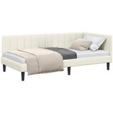  Kutni okvir kreveta s uzglavljem Krema 90 cm x 200 cm Baršun | shoptok.hr