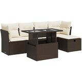 Maison Chic Seti vrtnega pohištva - Vrtna garnitura - Vrtni pohištvo set 6-delna z blazinami rjav poli ratan, (21801523) | Shoptok.si
