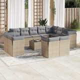 vidaXL 13-dijelni set vrtnih sofa s jastucima poliratan Bež Cijene