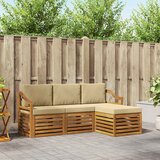 Set vanjskih sofa 4 kom. Prirodna i bež Bijela 185,5 x 122,5 x 73 cm | shoptok.hr