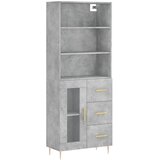 Maison Chic Visoka Komoda - Predalnik betonsko siva 69,5x34x180 cm inženirski les, (21721842) Cene