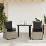 vidaXL 3-dijelni vrtni blagovaonski set svjetlosivi od poliratana | shoptok.hr