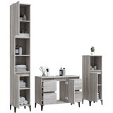  3-dijelni set kupaonskog namještaja siva boja hrasta drveni | shoptok.hr