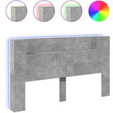Maison Chic posteljno vzglavje - vzglavna omarica - nočna omarica led beton. siva 180x16,5x103,5 cm, (21705976) Cene