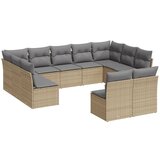  The Living Store Vrtna sedežna garnitura 11-delna z blazinami bež poli ratan - Vrtna Sedežna Garniture, (21451482) | Shoptok.si