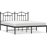  Metalni okvir za krevet s uzglavljem crni 183x213 cm | shoptok.hr