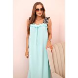 Kesi Włoski Women's dress with leopard print straps mint | Shoptok.si