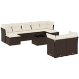  10-dijelni set vrtnih sofa od poliratana s jastucima smeđi | shoptok.hr