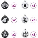 Set Božićnih Ukrasnih Kuglica 40 pcs Crna i bijela Plastika | shoptok.hr