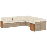 Maison Chic Seti vrtnega pohištva - Vrtna garnitura - Vrtni pohištvo set 10-delna z blazinami bež poli ratan, (21817003) | Shoptok.si