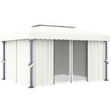  Sjenica sa zastorom 4 x 3 m krem bijela aluminijska | shoptok.hr