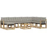 vidaXL Zunanja garnitura za sedenje 9 pcs Bela in svetlo siva, (5000281488) | Shoptok.si