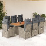 vidaXL 9-dijelni vrtni blagovaonski set sivi od poliratana | shoptok.hr