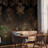  Foto tapeta - Baroque Ornaments in Patinated Gold and Browns: Retro Motif 147x105 Samoljepljiva | shoptok.hr
