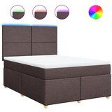 vidaXL Box spring postelja z vzmetnico temno rjava 160x200 cm blago, (21308086) | Shoptok.si