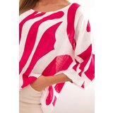 Kesi Włoski Women's cotton blouse in abstract pattern fuchsia | shoptok.hr