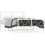  Metalni okvir kreveta uzglavlje i podnožje bijeli 120x200 cm | Eponuda.com