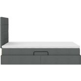  Krevet s prostorom za pohranu s LED-om Tamno siva 120 x 190 cm | shoptok.hr