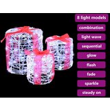 vidaXL Dekoracija Poklon Kutije 3 pcs Hladna bijela 20 x 20 x 21 cm | shoptok.hr