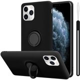  Ohišje združljiv z Apple v tekoči črni barvi - zaščitni pokrov iz fleksibilnega silikona TPU z obročem, (20586301) | Shoptok.si