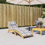  Jastuk za ležaljku sivi karirani 186x58x4 cm tkanina Oxford | shoptok.hr