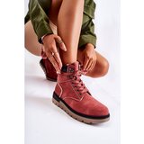 Kesi Leather Booties On The Platform Red Ressa | shoptok.hr