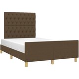 Okvir kreveta bez madraca tamnosmeđi 120x190 cm od tkanine | shoptok.hr
