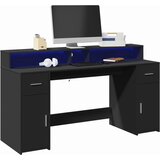 vidaXL Radni stol s LED svjetlima crni 160x55x91 cm konstruirano drvo Cijene
