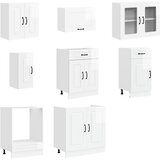  8-dijelni set kuhinjskih ormarića Kalmar konstruiranog drva Bijela | Shoptok.si