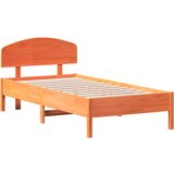  The Living Store Posteljni okvir brez vzmetnice voščeno rjav 75x190 cm borovina - Posteljni Okvir, (21500801) | Shoptok.si