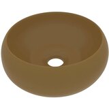 Luksuzni okrugli umivaonik mat krem 40 x 15 cm keramički | shoptok.hr