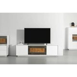 MID.YOU nizka omarica bela, barve hrasta | Shoptok.si