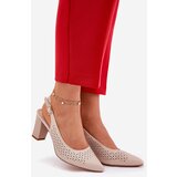 Sergio Leone Cutout Sandals With Pointed Toes On A Heel Beige SK163 | Shoptok.si