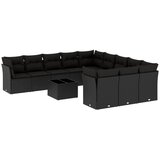  12-dijelni set vrtnih sofa od poliratana s jastucima crni | shoptok.hr