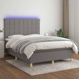  box spring s madracem LED tamnosivi 140x200 cm tkanina | shoptok.hr