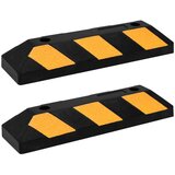 vidaXL Odsevna parkirna blokada 2 kosa 56x15x10 cm guma | Shoptok.si