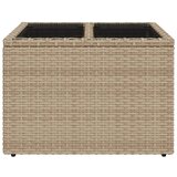 Vrtni stol sa staklenom pločom bež 55x55x37 cm od poliratana | Eponuda.com