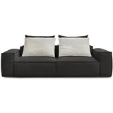 Bobochic Paris Crna sofa od imitacije kože 260 cm Boheme –