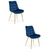  BERA stolica - tamnoplavi baršun / zlatne noge x 2 | shoptok.hr