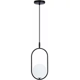 Candellux Lighting Črna viseča svetilka s steklenim senčnikom 18,5x15 cm Cordel - Candellux Lighting