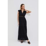 Moodo Boho dress with lace - black | shoptok.hr