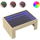 Maison Chic Klubska mizica - kavna mizica - Nizka mizica z neskončnimi LED sonoma hrast 70x50x30 cm, (21752014) Cene