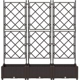  Vrtna saksija 3 pcs Smeđa 120 x 40 x 125,5 cm Plastika | shoptok.hr