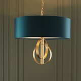  Endon 95220 - Luster na lancu 3xE27/10W/230V prečnik 60 cm plava/mesing | Eponuda.com