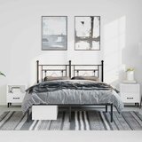  Metalni okvir za krevet s uzglavljem crni 150x200 cm | shoptok.hr