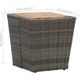  Stolić za čaj sivi 41,5x41,5x43 cm poliratan i bagremovo drvo | shoptok.hr