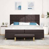 Box Spring krevet s madracem i klupicom tamnosmeđi 200x200 cm Tkanina | shoptok.hr