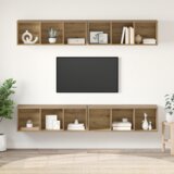 vidaXL TV Kabinet za Zid 4 pcs hrast artisan 37 x 37 x 107.5 cm u
