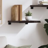  Zidna polica tamnosmeđa 40x40x(2-4) cm od obrađene hrastovine | shoptok.hr
