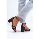 VINCEZA Black Low Heel Women's Glitter Sandals Ploemis | shoptok.hr